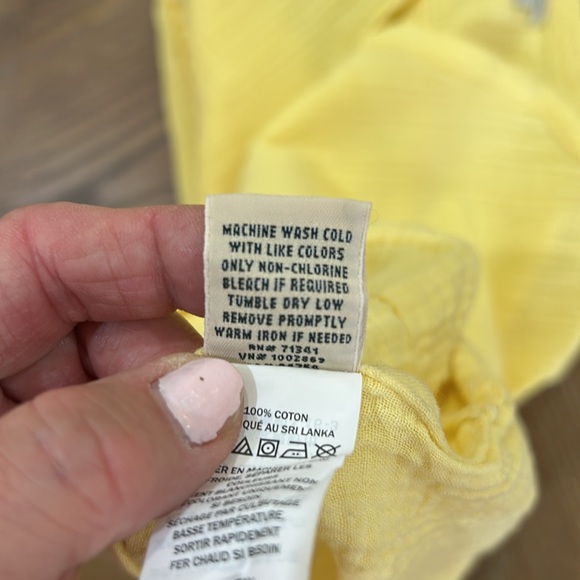 LL Bean Yellow Cotton Gauze Top - Picture 9 of 9